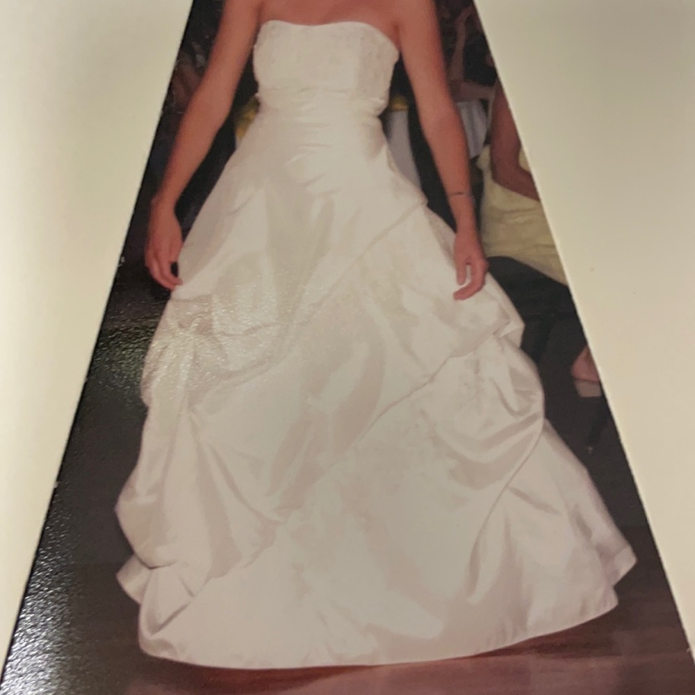 Jasmine Collection Ivory Beaded Strapless Ballgown Corset Wedding Size 12